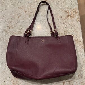 Tory Burch Deep Burgundy Leather Shoulder Bag